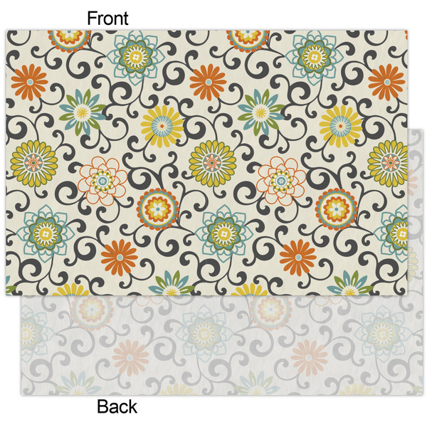 Swirls & Floral Tissue Paper - Heavyweight - XL - Front & Back