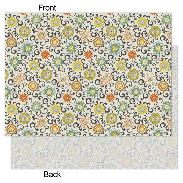 Swirls & Floral Tissue Paper - Lightweight - Large - Front & Back
