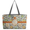 Swirls & Floral Tote w/Black Handles - Front View