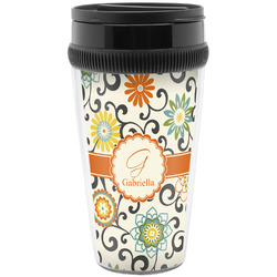 Swirls & Floral Acrylic Travel Mug without Handle (Personalized)