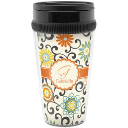 Swirls & Floral Acrylic Travel Mug without Handle (Personalized)
