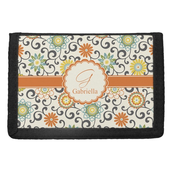 Custom Swirls & Floral Trifold Wallet (Personalized)