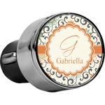 Swirls & Floral USB Car Charger (Personalized)