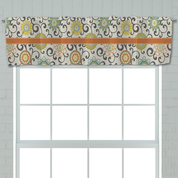 Swirls & Floral Valance - Closeup on window