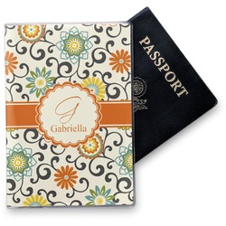 Swirls & Floral Vinyl Passport Holder (Personalized)
