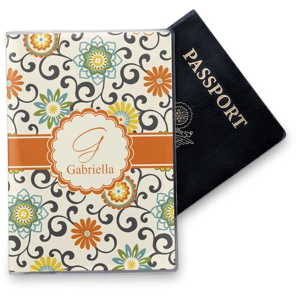 Custom Swirls & Floral Vinyl Passport Holder (Personalized)