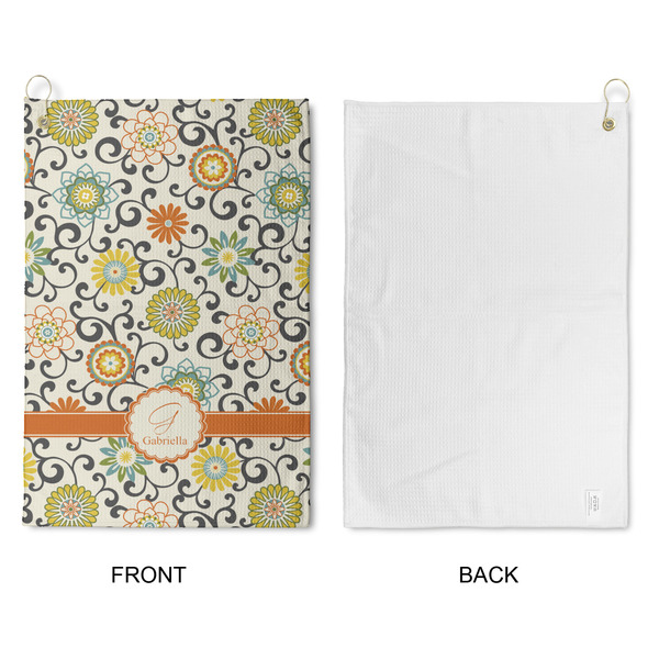 Swirls & Floral Waffle Weave Golf Towel - Approval