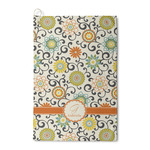 Swirls & Floral Waffle Weave Golf Towel (Personalized)