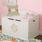 Swirls & Floral Wall Monogram on Toy Chest