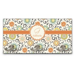 Swirls & Floral Wall Mounted Coat Rack (Personalized)