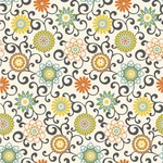Swirls & Floral Wallpaper & Surface Covering (Water Activated 24"x 24" Sample)
