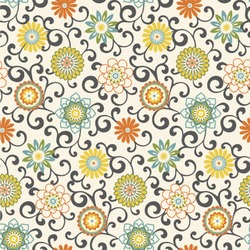Swirls & Floral Wallpaper & Surface Covering (Water Activated 24"x 24" Sample)