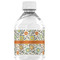 Swirls & Floral Water Bottle Label - Back View