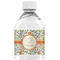 Swirls & Floral Water Bottle Label - Single Front