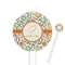 Swirls & Floral 5.5" Round Plastic Stir Sticks - White - Double Sided (Personalized)