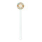Swirls & Floral White Plastic 5.5" Stir Stick - Round - Single Stick