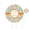 Swirls & Floral White Plastic 6" Food Pick - Round - Closeup
