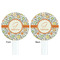 Swirls & Floral White Plastic 7" Stir Stick - Double Sided - Round - Front & Back