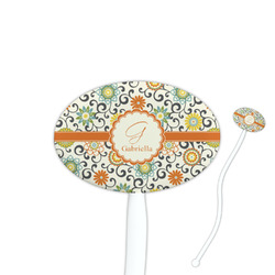 Swirls & Floral Oval Plastic Stir Sticks (Personalized)