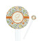 Swirls & Floral White Plastic 7" Stir Stick - Round - Closeup