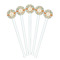 Swirls & Floral White Plastic 7" Stir Stick - Round - Fan View