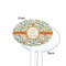 Swirls & Floral White Plastic 7" Stir Stick - Single Sided - Oval - Front & Back