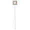 Swirls & Floral White Plastic Stir Stick - Single Sided - Square - Single Stick