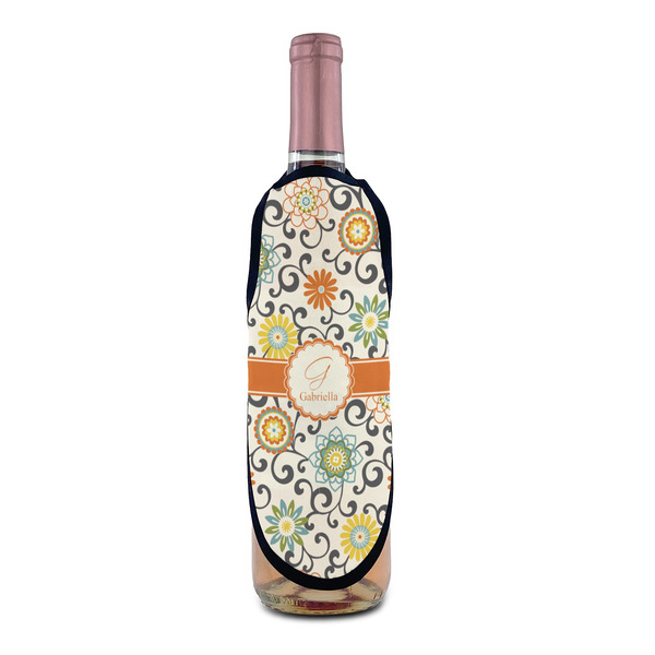 Swirls & Floral Wine Bottle Apron - IN CONTEXT