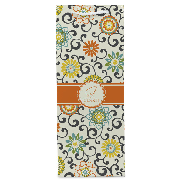 Swirls & Floral Wine Gift Bag - Gloss - Front