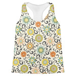 Swirls & Floral Womens Racerback Tank Top - 2X Large