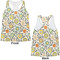 Swirls & Floral Womens Racerback Tank Tops - Medium - Front and Back