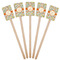 Swirls & Floral Wooden 6.25" Stir Stick - Rectangular - Fan View