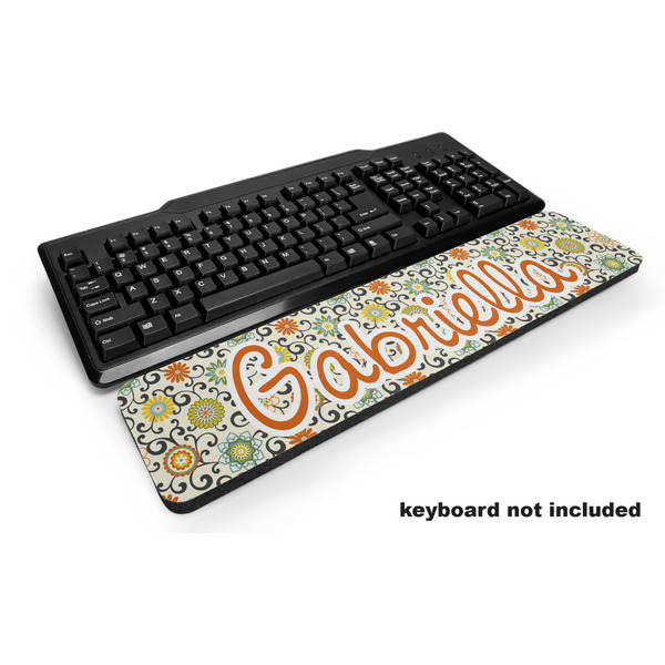 Custom Swirls & Floral Keyboard Wrist Rest (Personalized)