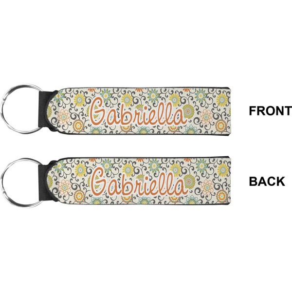 Swirls & Floral Wristlet (Front + Back)