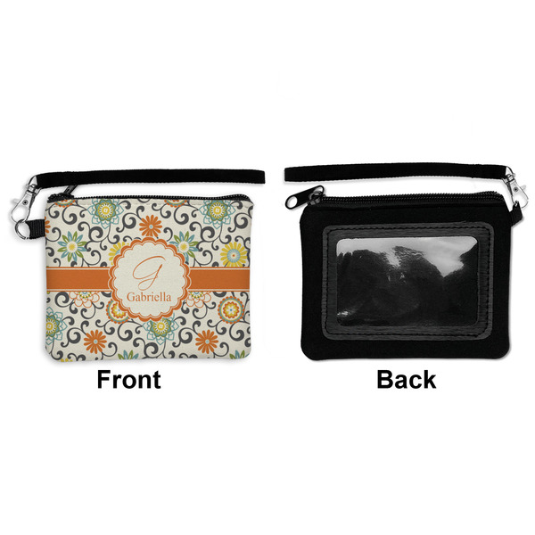 Swirls & Floral Wristlet ID Cases - Front & Back