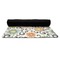 Swirls & Floral Yoga Mat Rolled up Black Rubber Backing