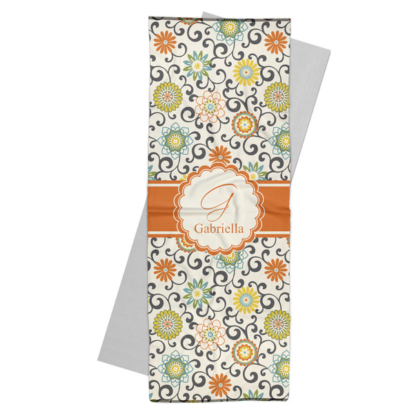 Custom Swirls & Floral Yoga Mat Towel (Personalized)