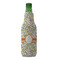 Swirls & Floral Zipper Bottle Cooler - FRONT (bottle)