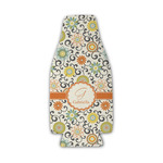 Swirls & Floral Zipper Bottle Cooler (Personalized)