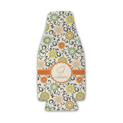Swirls & Floral Zipper Bottle Cooler (Personalized)