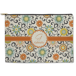 Swirls & Floral Zipper Pouch (Personalized)