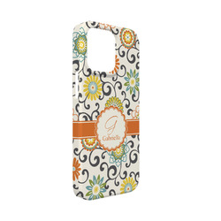 Swirls & Floral iPhone Case - Plastic - iPhone 13 Mini (Personalized)