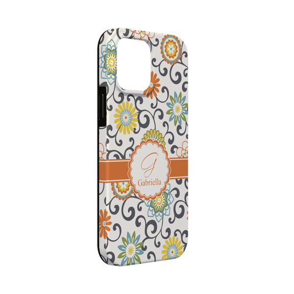 Custom Swirls & Floral iPhone Case - Rubber Lined - iPhone 13 Mini (Personalized)