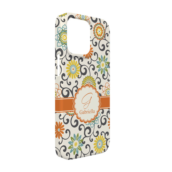 Custom Swirls & Floral iPhone Case - Plastic - iPhone 13 Pro (Personalized)
