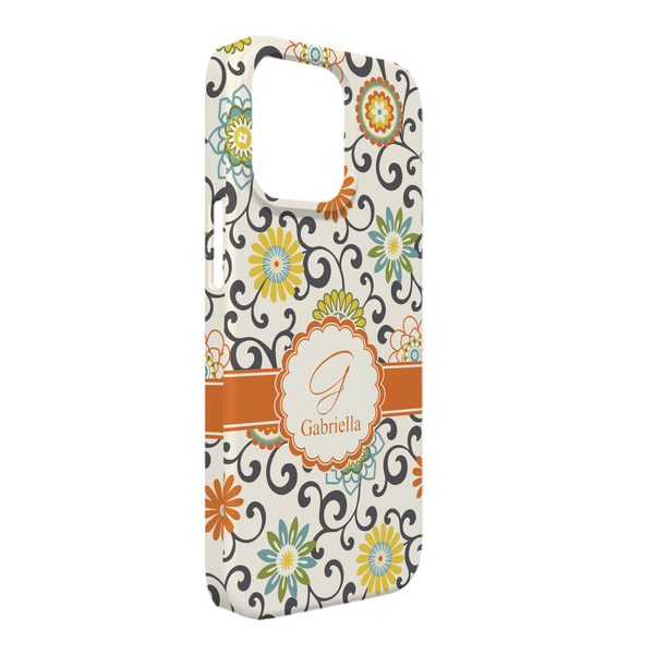 Custom Swirls & Floral iPhone Case - Plastic - iPhone 13 Pro Max (Personalized)