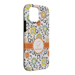 Swirls & Floral iPhone Case - Rubber Lined - iPhone 13 Pro Max (Personalized)