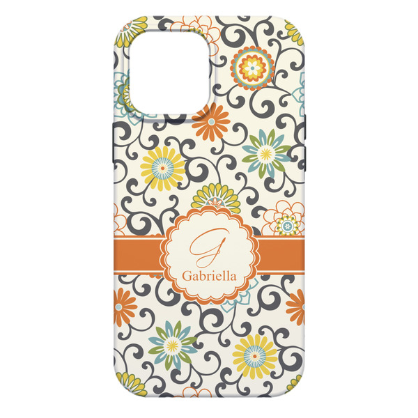 Swirls & Floral iPhone 13 Pro Max Tough Case - Back