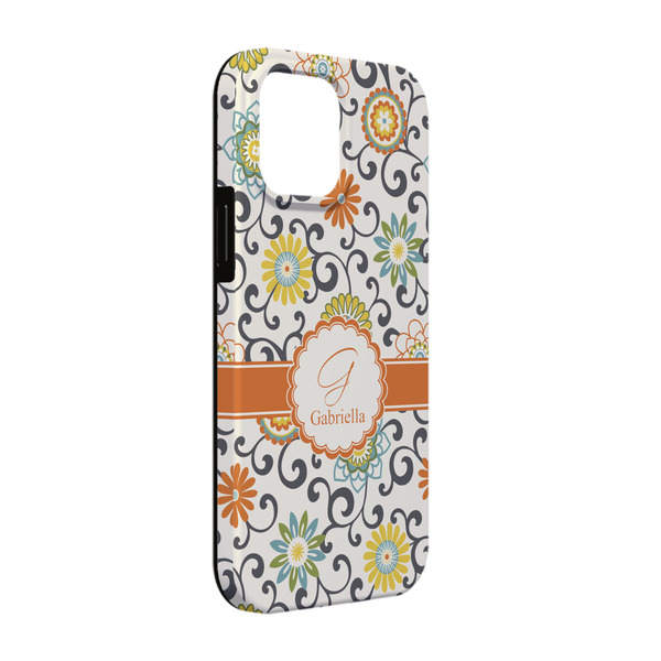 Custom Swirls & Floral iPhone Case - Rubber Lined - iPhone 13 (Personalized)