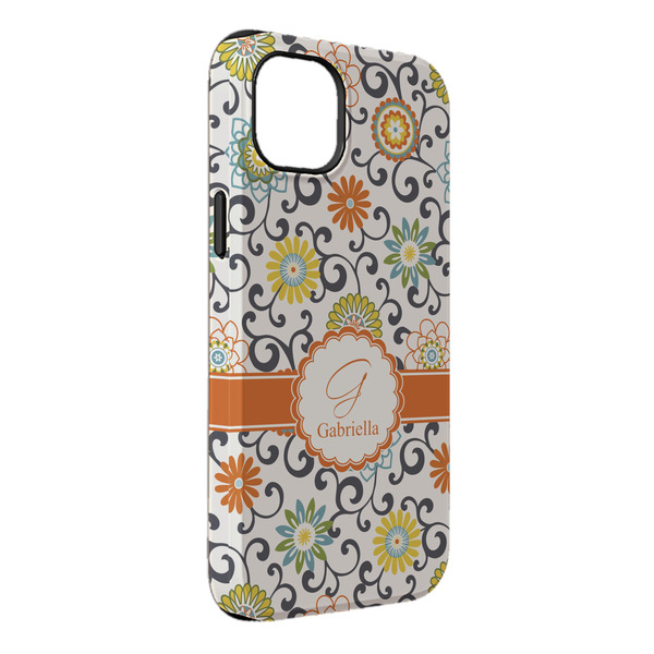 Custom Swirls & Floral iPhone Case - Rubber Lined - iPhone 14 Pro Max (Personalized)