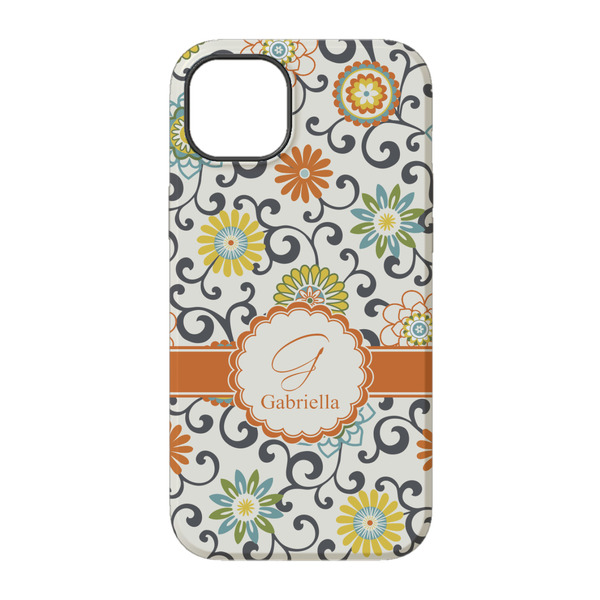 Swirls & Floral iPhone 14 Pro Tough Case - Back